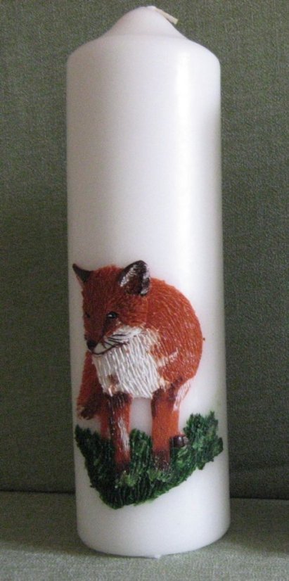 M06 - Liška - Velikost svící: vel. 4 rozměr 21 x 6,5 cm