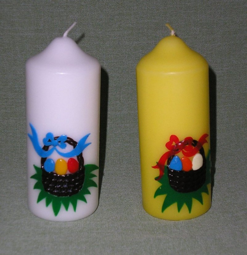VK06 - Košík s vajíčky - Velikost svící: vel. 2 rozměr 13 x 5,5 cm