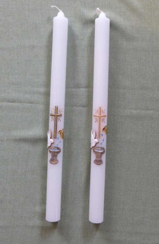 B30zl - Kříž, holubice, křtitelnice - zlatá