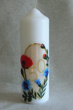 Jubilejní svíce - Velikost svící - vel. 5 rozměr 26 x 6,5 cm
