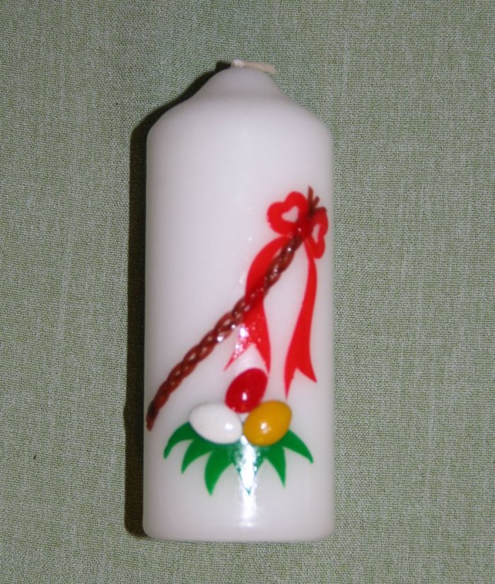VK01 - Pomlázka s vajíčky - Velikost svící: vel. 1 rozměr 10 x 5 cm