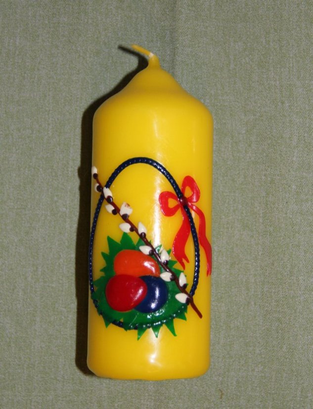 VK03 - Větvička kočiček s vajíčky - Velikost svící: vel. 5 rozměr 26 x 6,5 cm