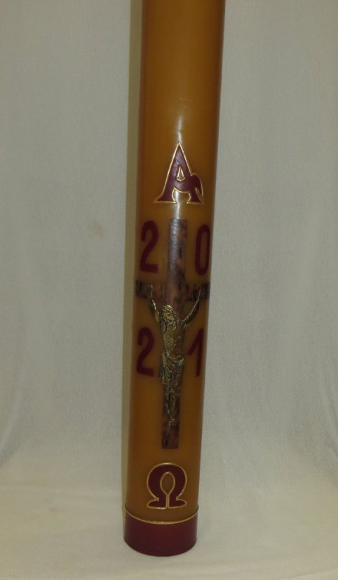 C53 - Kříž s Kristem - Velikost paškálu: 4 kg rozměr 75 x 8 cm