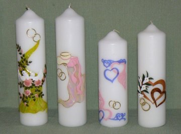 Svatební svíce - Velikost svící - vel. 6 rozměr 29 x 6,5 cm