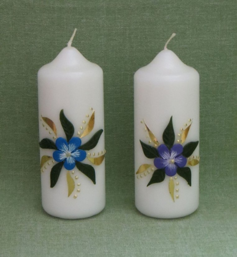 A14 - květiny - Velikost svící: vel. 4 rozměr 21 x 6,5 cm