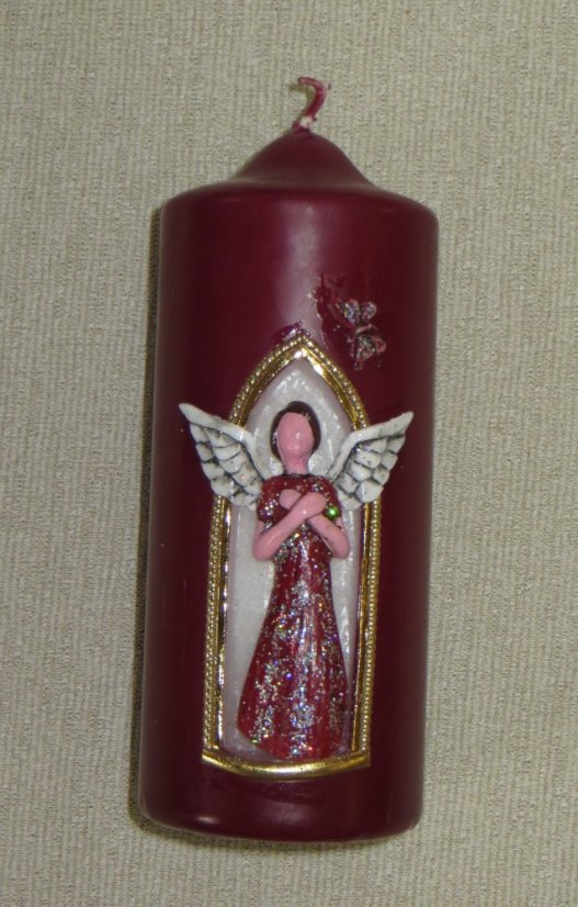 V47 - Vánoční - Anděl - Velikost svící: vel. 4 rozměr 21 x 6,5 cm