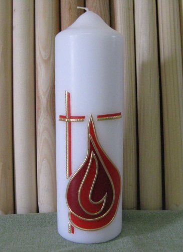 CM03 - Kříž a krev Ježíšova - Velikost svící: PV4 rozměr 21 x 6,5 cm medová