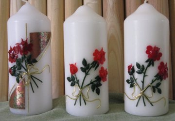 Květinové vzory - Barva parafínové svíce - Vínová (Bordó)