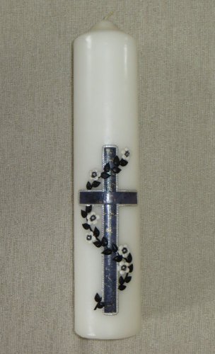 CM28 - Svíce mešní - Kříž a ratolesti - Velikost svící: vel. 4 rozměr 21 x 6,5 cm