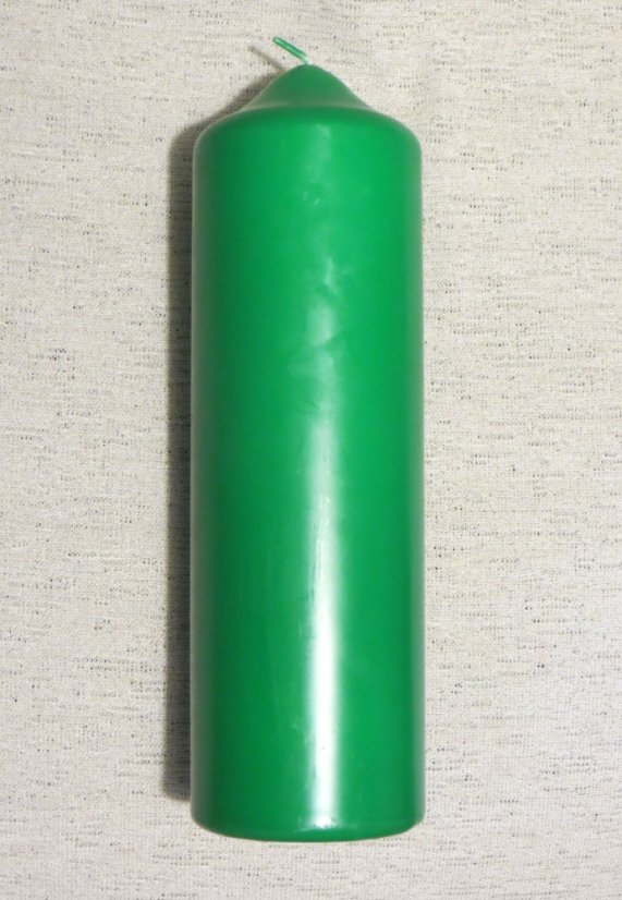 H09 - Svíce holá zelená - Velikost svící parafinových: vel. 4 rozměr 21 x 6,5 cm