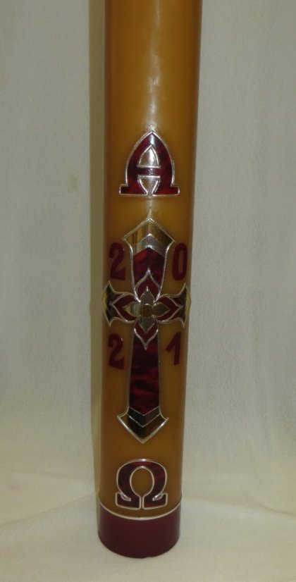 C52 - Kříž široký - mozaika - Velikost paškálu: 8 kg rozměr 120 x 10 cm
