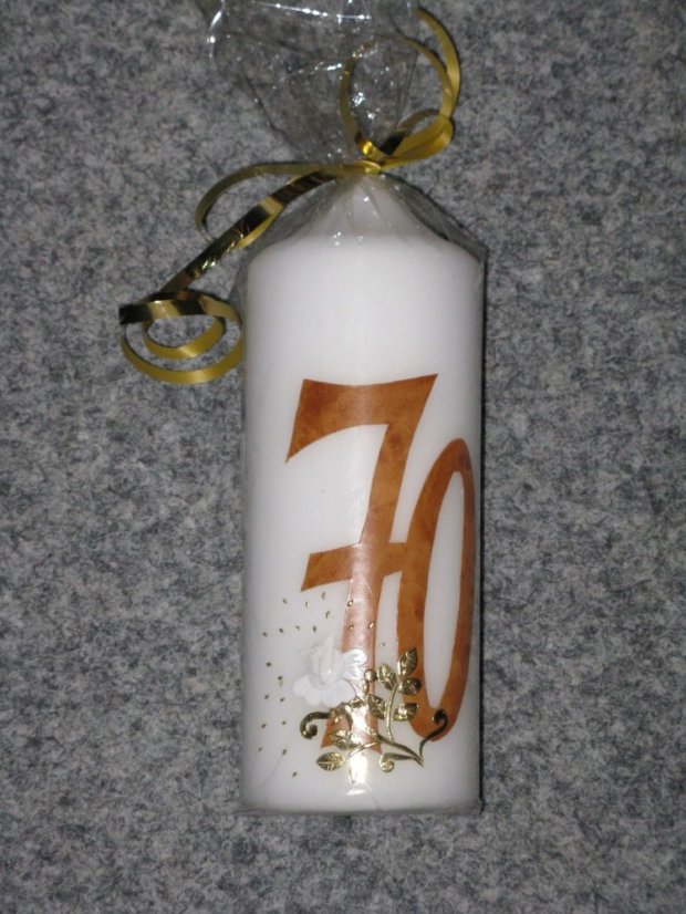 S25j - Jubilejní - Růže - Velikost svící: vel. 6 rozměr 29 x 6,5 cm