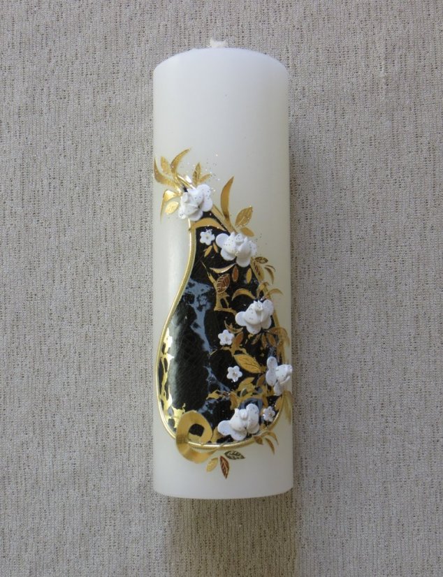 S37j - Kapka s růžemi - Velikost svící: vel. 6 rozměr 29 x 6,5 cm